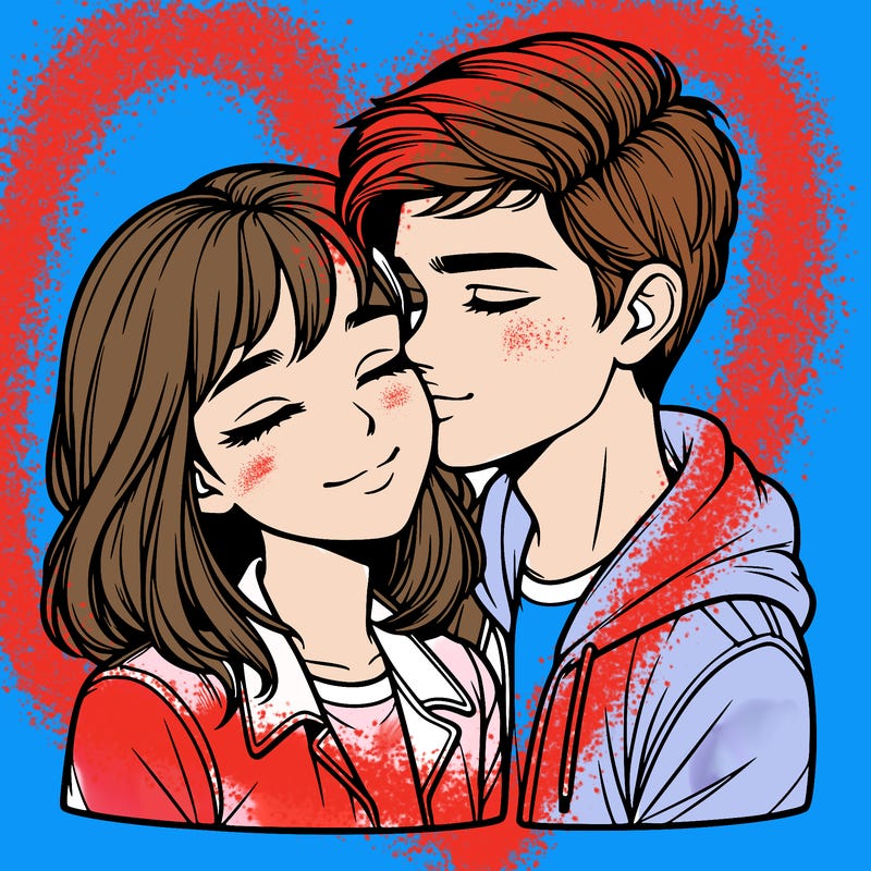realistic girl and boy  love