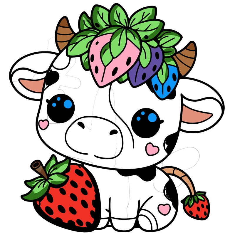cute strawberry cow