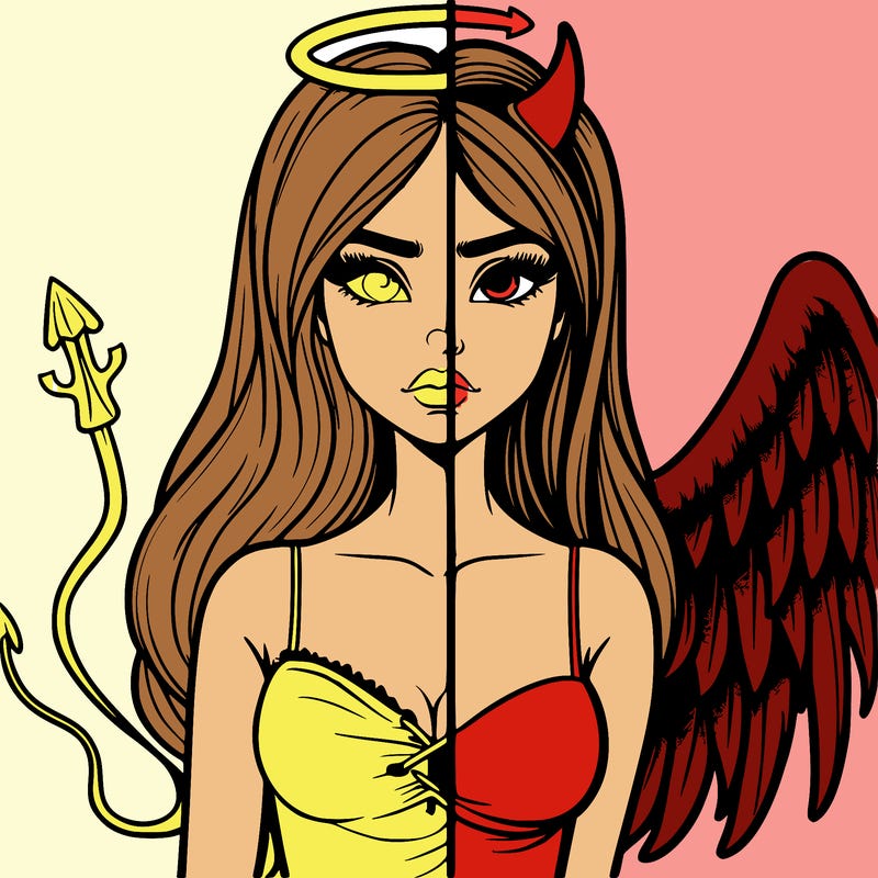 devil vs angel realistic girl
