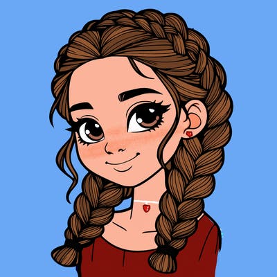 girl with braids realistic