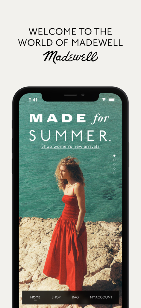 Madewell - Madewell mobile app home screen displaying the summer fashion collection