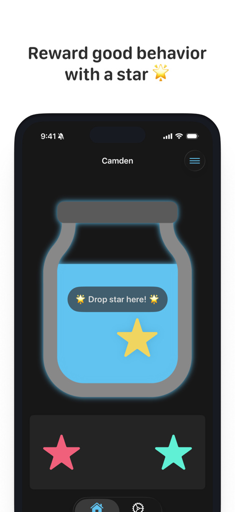 Star Jar - Happy Habits - Digital reward jar interface for children in the Star Jar app
