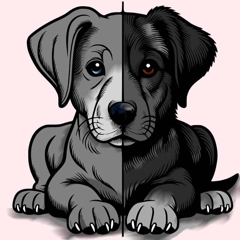 realistic dog split picture