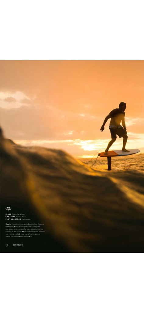 Foiling Magazine - Chuck Patterson beim Hydrofoiling bei Sonnenuntergang in Maui