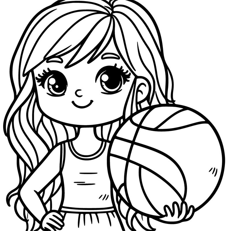 girl with basketball