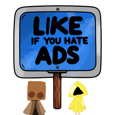 a sign that says like if you hate ads