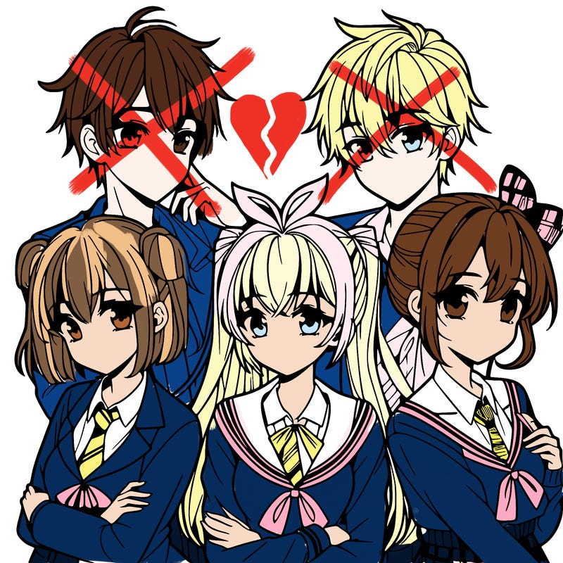 4 girls one boy manga