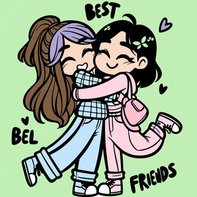 best friends hugging