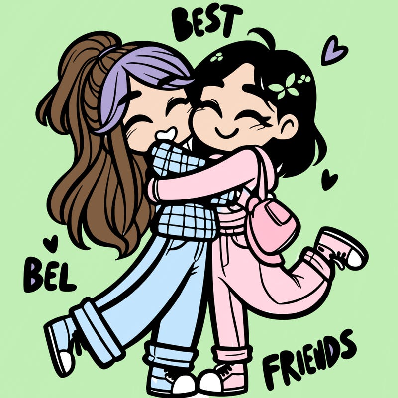 best friends hugging