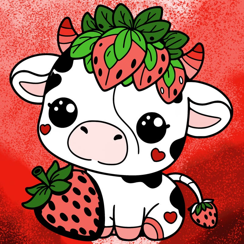 cute strawberry cow