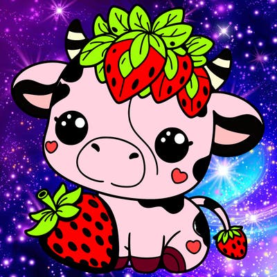 cute strawberry cow