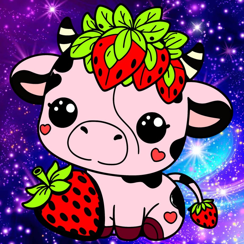 cute strawberry cow