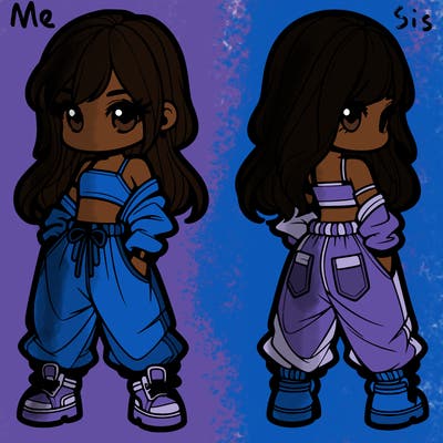 girl in crop top and baggy pants