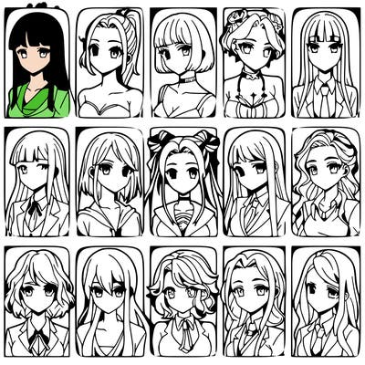 girls that look diffrent anime