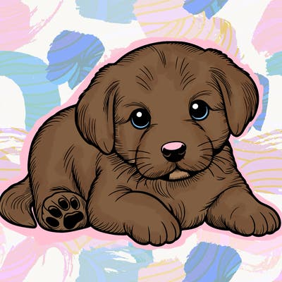 a cute realistic puppy