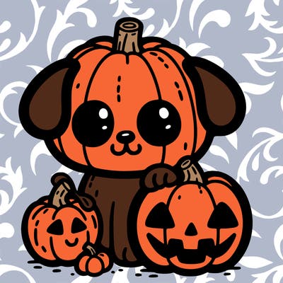 halloween pumpkin dog
