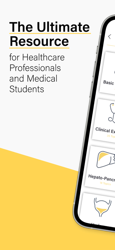 Teach Me Surgery app interface showing surgical education categories for medical students and healthcare professionals