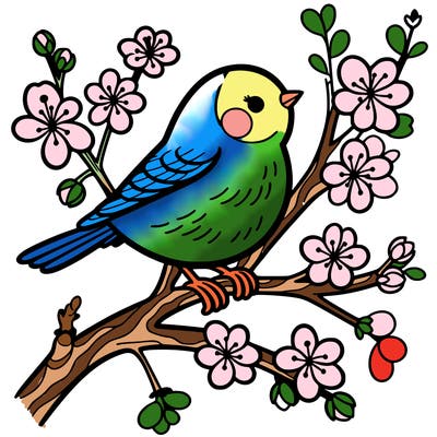 bird sitting on a blossom tree