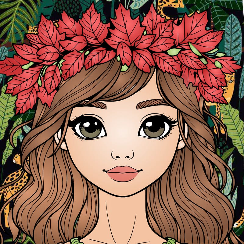 realistic girl with fall leaf crown