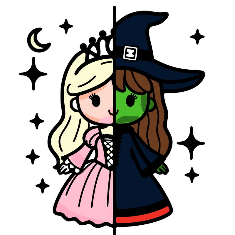 split princess and witch