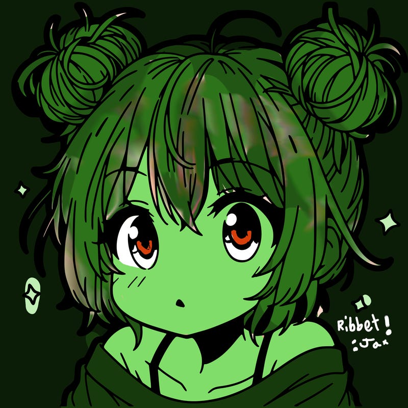 a manga girl with messy small buns