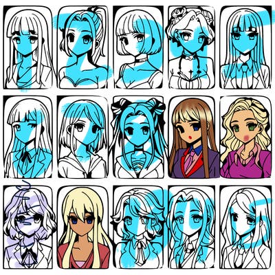 girls that look diffrent anime