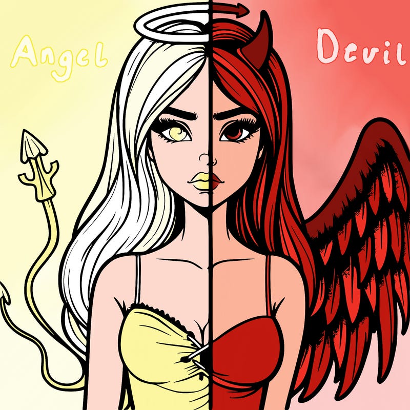devil vs angel realistic girl