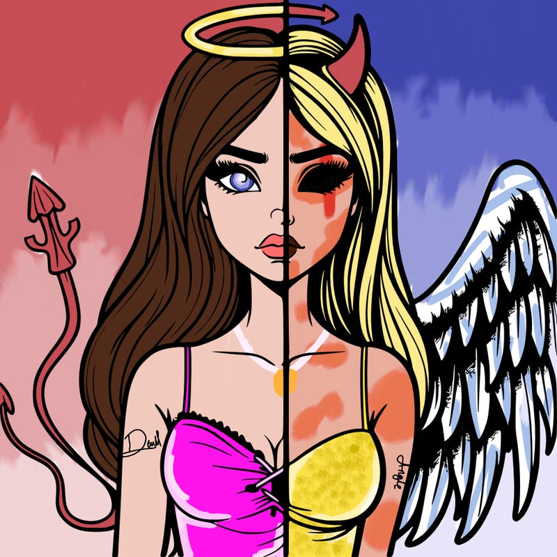 devil vs angel realistic girl