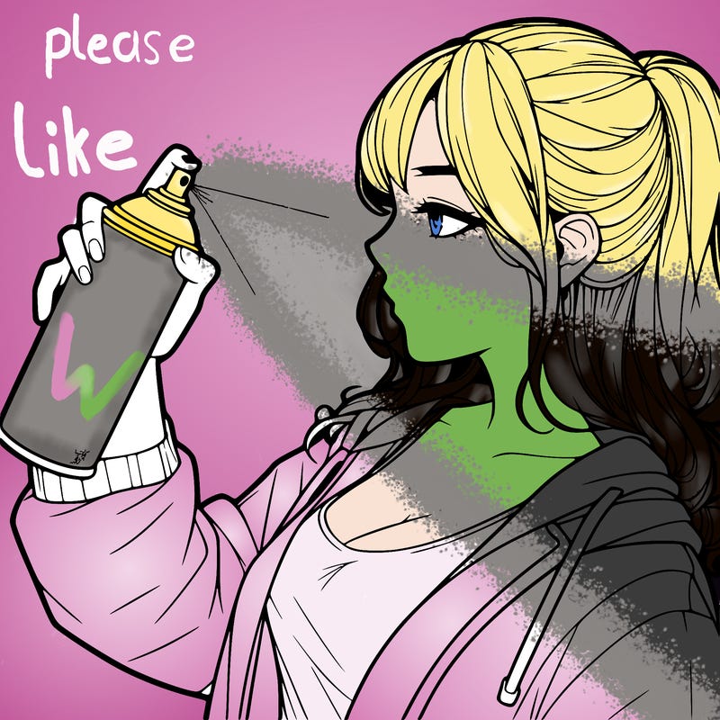 a realistic girl spray, painting