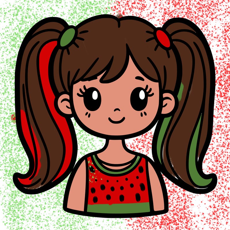 girl with two ponytails