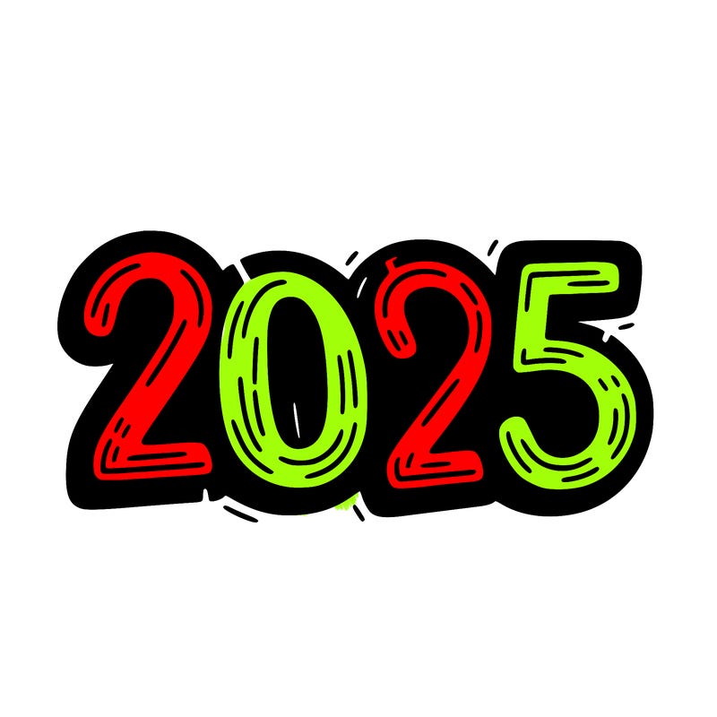 one line scrawled numbers sketch design “2025”