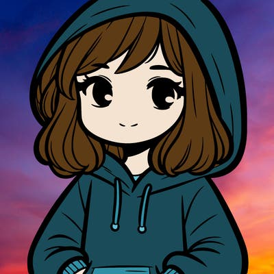 a girl with hoodie sleeves