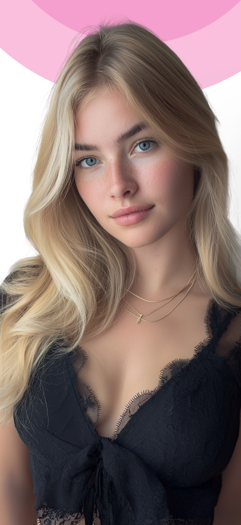 ТаngоLivе AI: Character Studio - Realistic AI-generated character design of a blonde woman with blue eyes