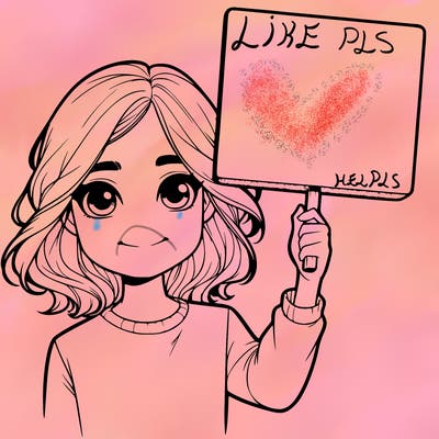 realistic girl holding up a sign