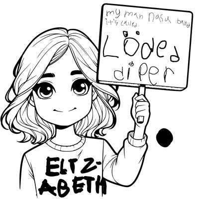 realistic girl holding up a sign