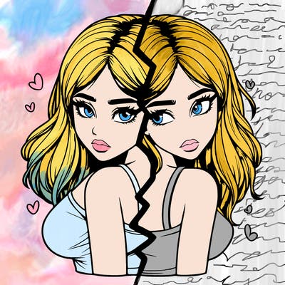 realistic girl split