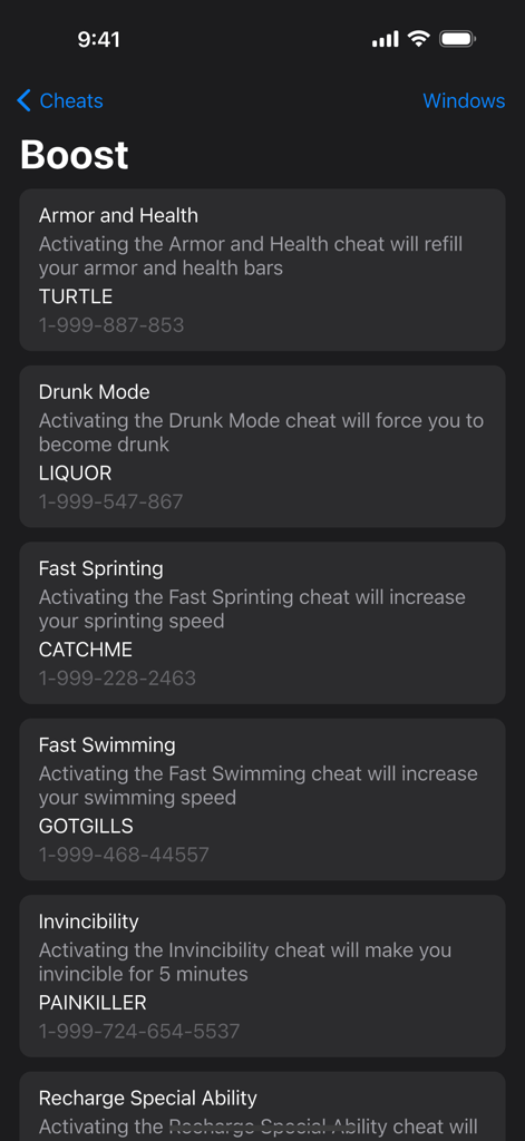 All Cheats for GTA 5 (V) - Un elenco di codici cheat di potenziamento per GTA 5 su Windows, inclusi invincibilità e salute
