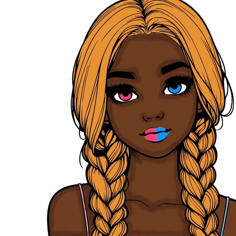 realistic girl with braids