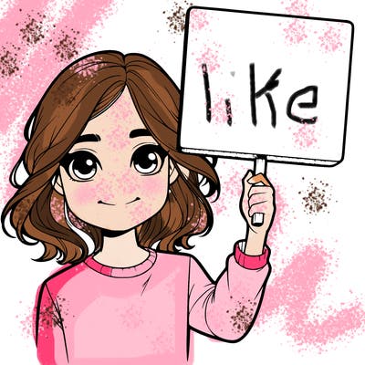 realistic girl holding up a sign