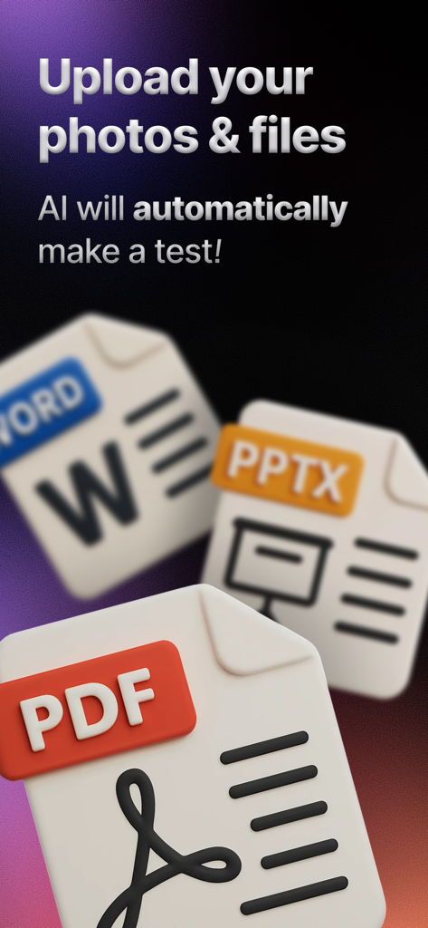 Testopia: AI Quiz & Flashcards - Sube documentos y fotos para generar automáticamente cuestionarios con IA.