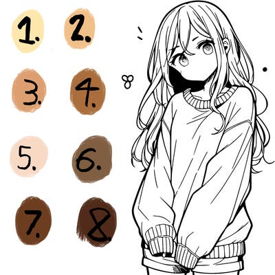 manga teen girl  in a sweater and baggy pants