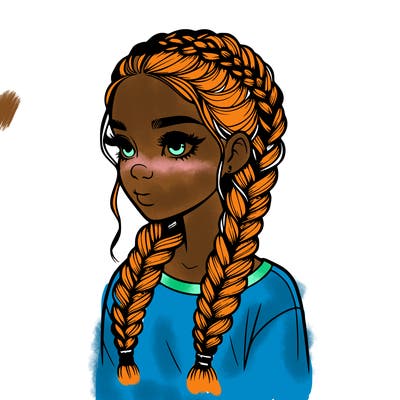 realistic girl with braids