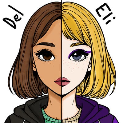 split realistic girl