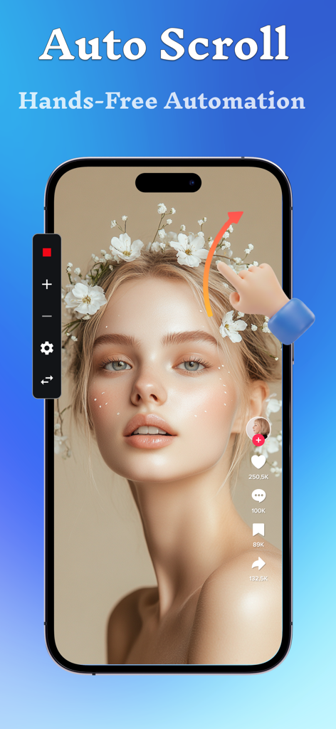Auto scroll feature for hands-free social media browsing