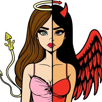 devil vs angel realistic girl