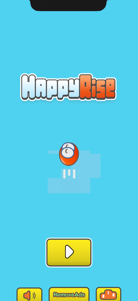Happy Rise : No Wifi Games - Main menu of Happy Rise No Wifi Games showing the play button and orange mascot