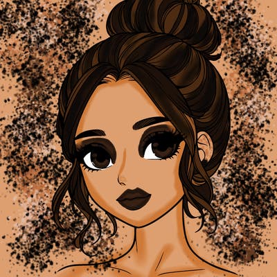 realistic pretty girl with hair in bun