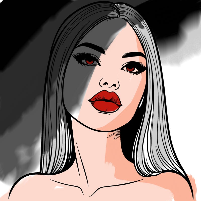 realistic woman with full lips