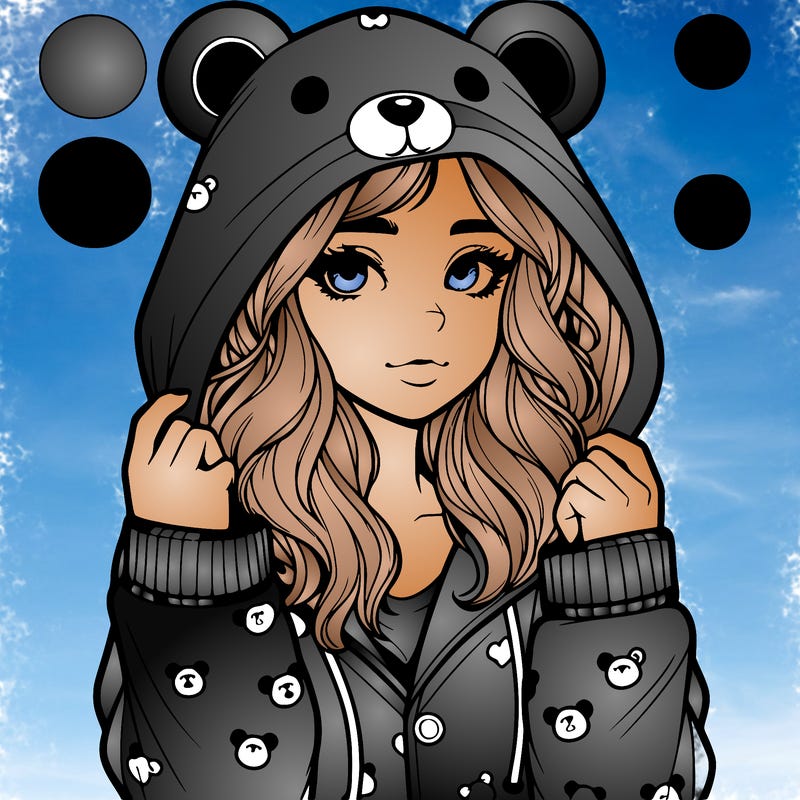 realistic girl in a animal pjs hoodie