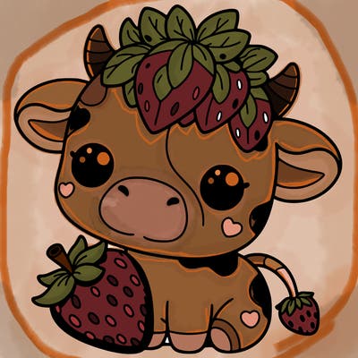 cute strawberry cow